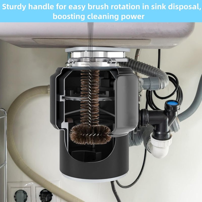 DOCOLL Garbage Disposal Brush and Cleaner with Extra Long 15" Handle Effortlessly Remove Residue,and Build-Up Universal Fit for All Disposal Units - Image 5